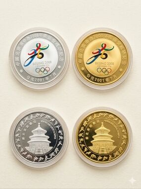 Rare 2008 Beijing Olympic Bid Success Commemorative Medallion Set - Ltd Ed 10k